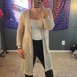LONG CREAM CARDIGAN